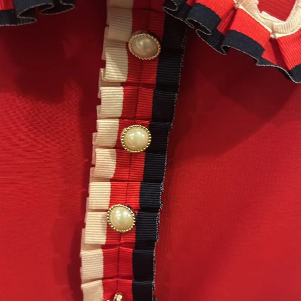 Vintage style red, white and blue dress ❤️🤍💙 - Picture 4 of 11